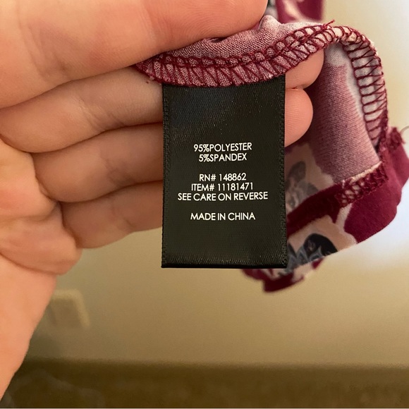 Torrid Burgundy Floral Stretch Knit Dress 2 - Picture 5 of 7